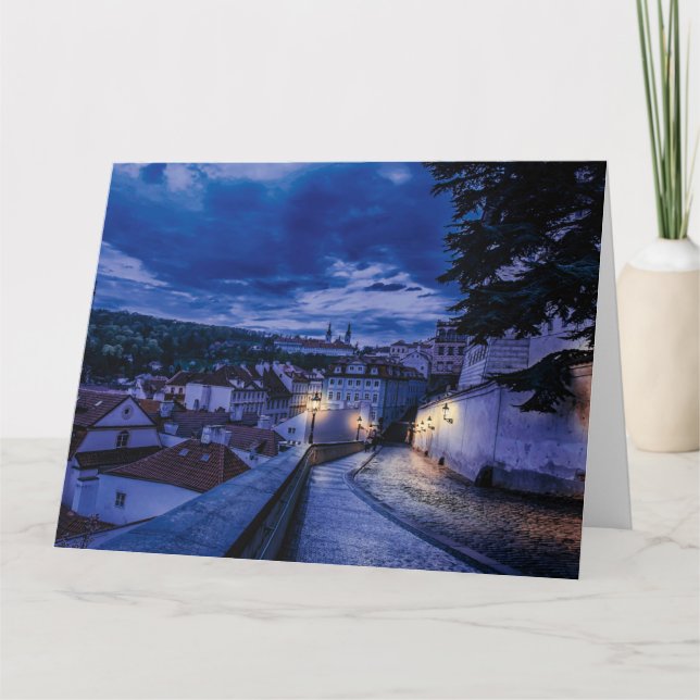 Tarjeta Calle nocturna de Praga (Anverso)