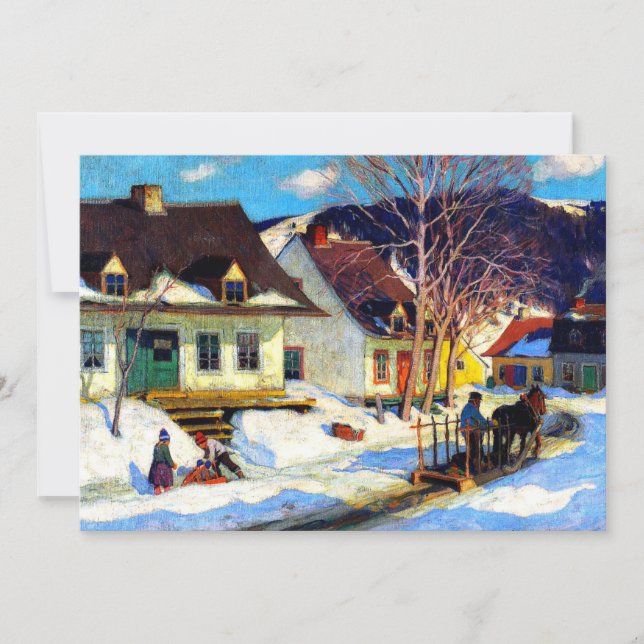 Tarjeta Calle Quebec Village - Clarence Gagnon, (Anverso)