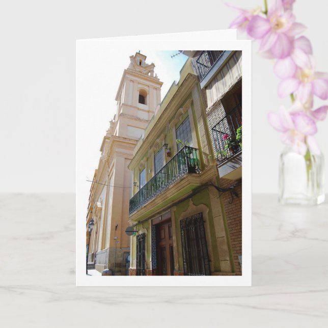 Tarjeta Calle Riba-roja de Túria, pueblo español (Orquídea)
