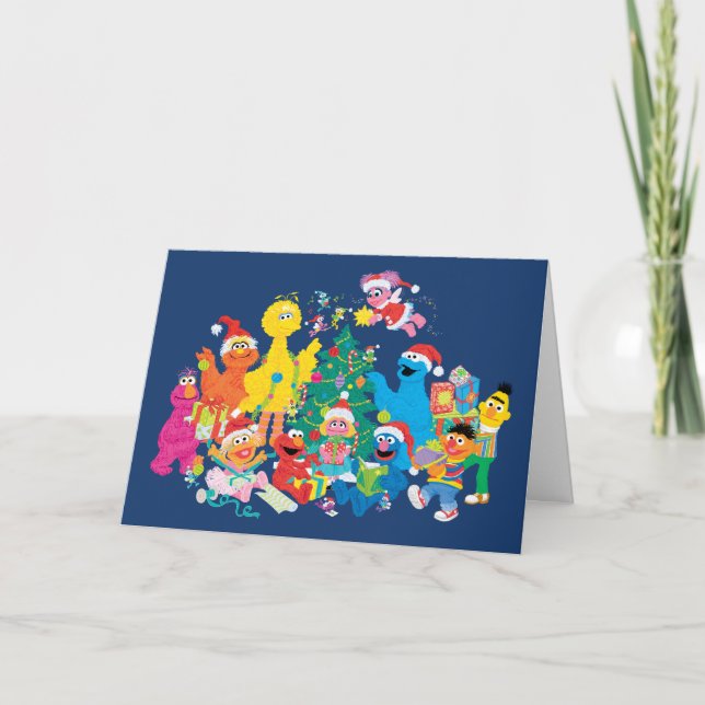 Tarjeta Calle Sésamo| Navidades con toda la pandilla (Anverso)