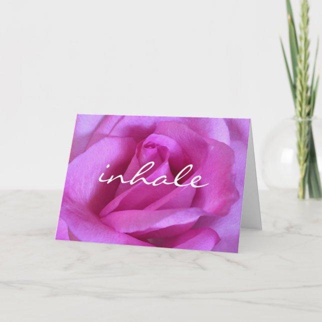 Tarjeta Calligrafía de la flor rosa rosa púrpura moderna e (Anverso)