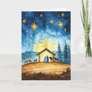 Tarjeta Calm Navidades Eve Watercolor