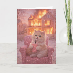 Tarjeta Calmar a la princesa gato durante el caos total   