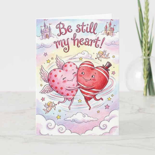 Tarjeta Cálmate corazón mío - San Valentín personalizado (Anverso)