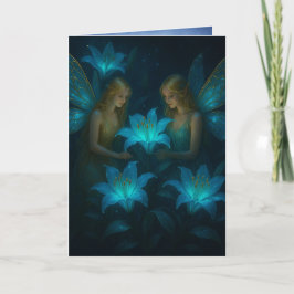 Tarjeta Calming Thinking of You Blue Lily Fairy