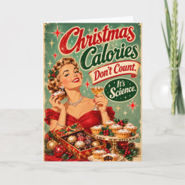 Tarjeta Calorías de Navidad No Cuentan – Divertida Vintage