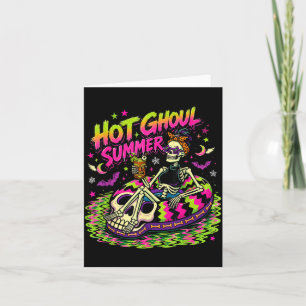 Tarjeta Caluroso verano de ghoul esqueleto divertido espel