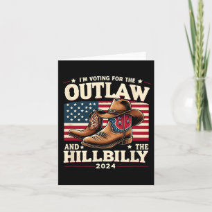 Tarjeta Calzado de Vaquero Hillbilly 2024, día de eleccion