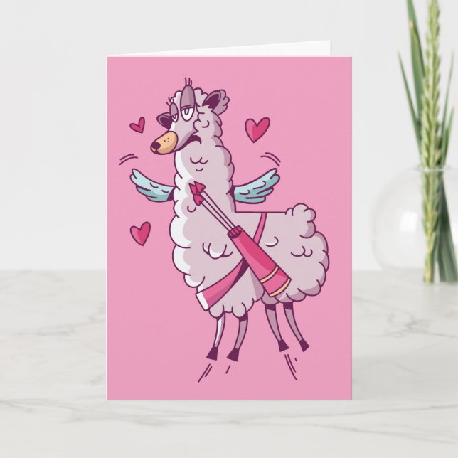 Tarjeta Cama de Cupido Valentín Humor (Anverso)