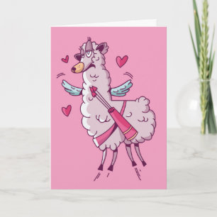 Tarjeta Cama de Cupido Valentín Humor