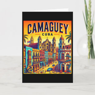 Tarjeta Camaguey Cu Camiseta Viaje Familiar Turista Vintag