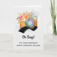Cámara de Boho y cumpleaños floral de la acuarela