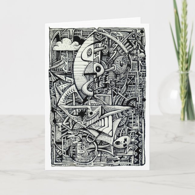 Tarjeta Cámara de sueños, dibujo de tinta (Anverso)