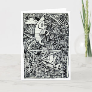 Tarjeta Cámara de sueños, dibujo de tinta