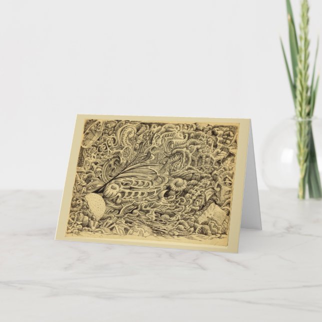 Tarjeta Cámara enferma, por Brian Benson. (Anverso)