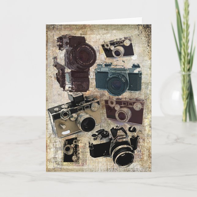 Tarjeta cámara retra apenada de la fotografía del (Anverso)