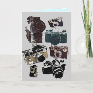 Tarjeta cámara retro de fotografía de fotógrafo con proble