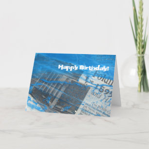 Tarjeta Cámara Vintage Grunge, Feliz Cumpleaños!