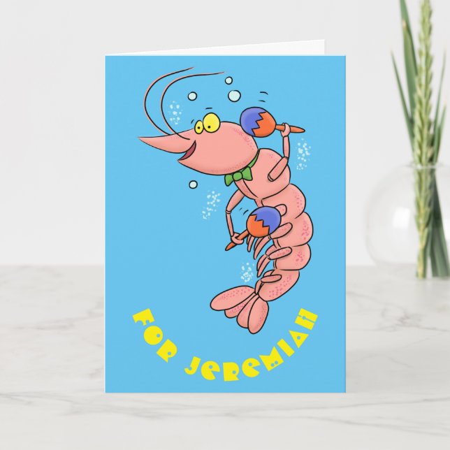 Tarjeta Camarón alegre, personalizado de camarón (Anverso)