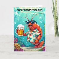 Camarón de cumpleaños con jarra de cerveza