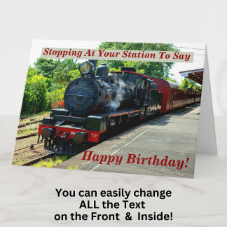 Tarjeta Cambiar nombre Tren de vapor Hombres Feliz Cumplea