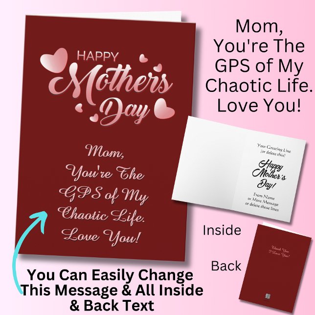 Tarjeta Cambiar texto, eres el GPS de mi vida caótica (Subido por el creador)