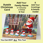 Tarjeta Cambiar texto, hombre de nieve muy cerca de la bar<br><div class="desc">¡Snowman se acercó demasiado a la Barbie! - - - - Agrega tu nombre o cualquier TEXTO a esto - o borra fácilmente cualquier texto - Mira en la tienda más tarjetas de Navidades,  placas de Navidad,  servilletas,  etc y muchos más diseños australianos en tazas,  camisetas y más!</div>