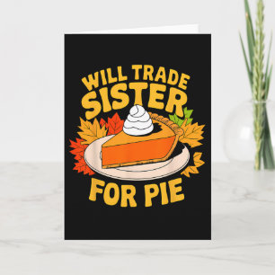 Tarjeta Cambiaré Hermana Por Tarta Divertido Otoño Familia