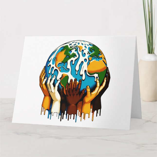 Tarjeta Cambio climático Unidad mundial diseño de la Tierr (Anverso)