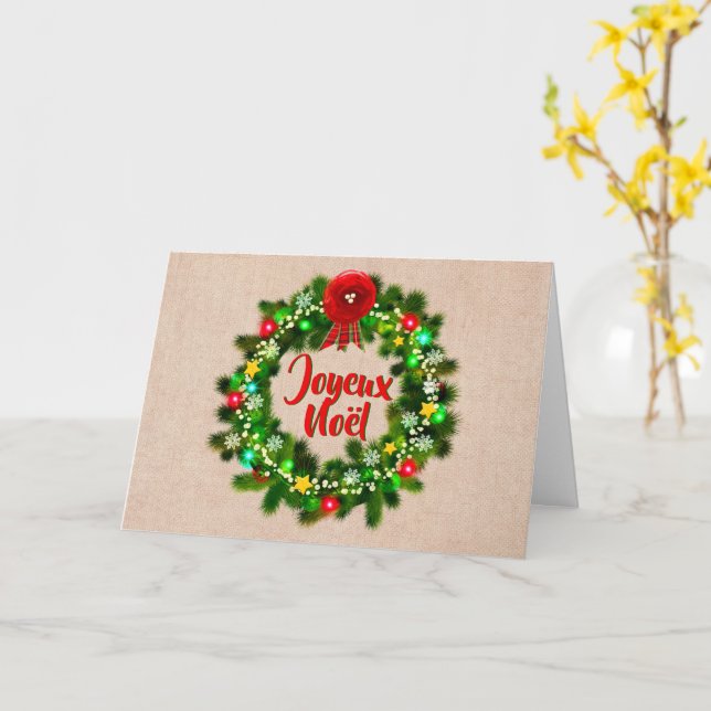 Tarjeta Cambio de texto Carte de voeux joyeux Noël Saludo (flor amarilla)
