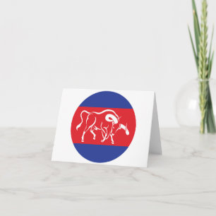 Tarjeta Camboya Kouprey Bandera nacional animal camboyana