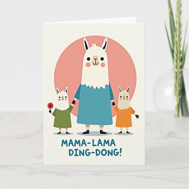 Tarjeta Camelid Family Mothers Day Card (Anverso)