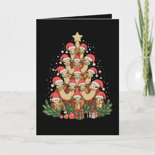 Tarjeta Camello de Navidad Árbol Navidad Época Festiva Fam