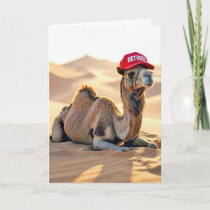 Tarjeta Camello Jubilado con Gorra Roja