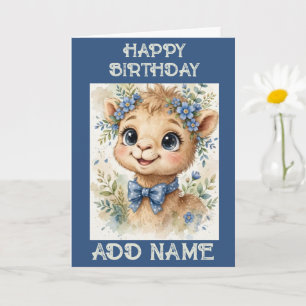 Tarjeta Camello Macho: Arco pastel de animal bebé Cumpleañ