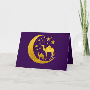 Tarjeta Camellos dorados - añadir foto