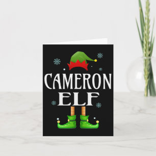 Tarjeta Cameron Elf Xmas graciosa pareja de hombres con Ch