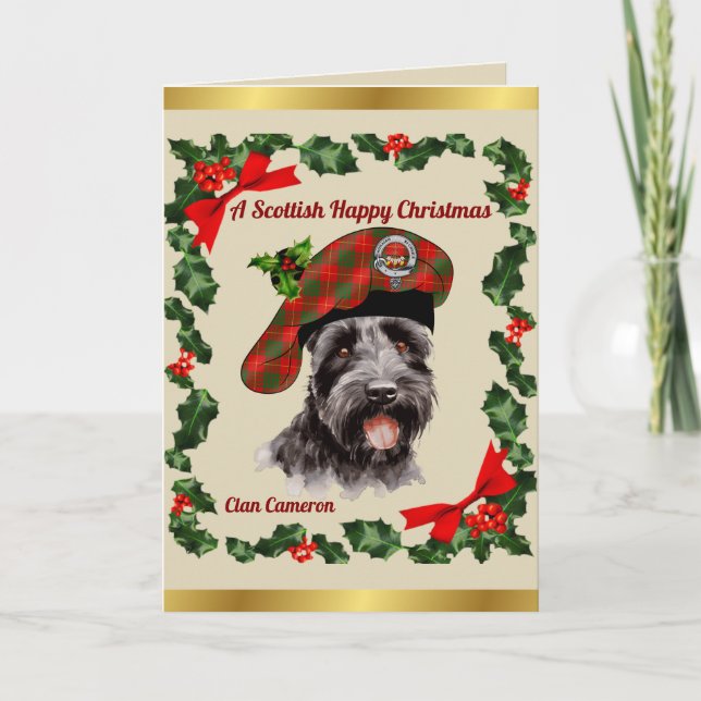 Tarjeta Cameron Scottie Dog Xmas personalizado (Anverso)