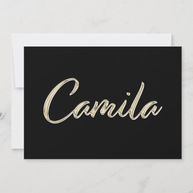 Tarjeta Camila white gold Handwriting Karte (Anverso)
