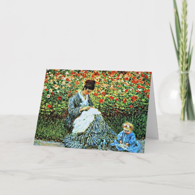 Tarjeta Camille Monet y Child, pintura popular (Anverso)