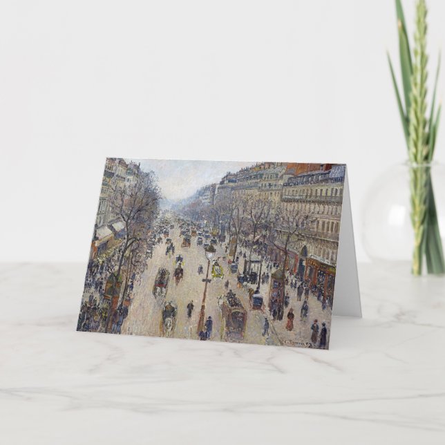 Tarjeta Camille Pissarro - Boulevard Montmartre, mañana (Anverso)