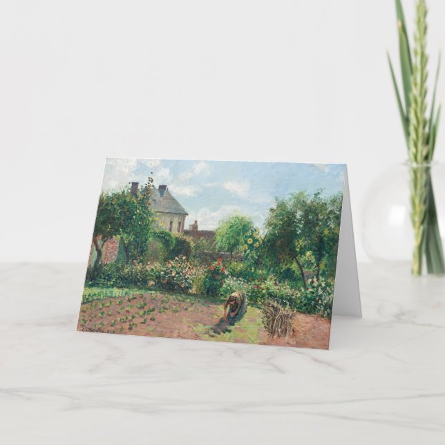 Tarjeta Camille Pissarro El jardín del artista en Eragny (Anverso)