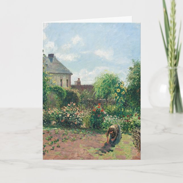 Tarjeta Camille Pissarro El jardín del artista en Eragny (Anverso)