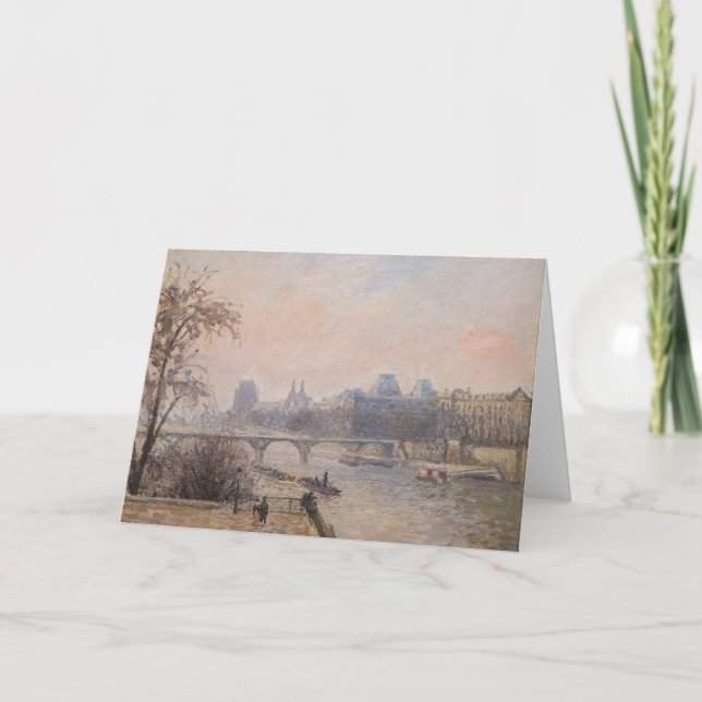 Tarjeta Camille Pissarro - El Sena y el Louvre (Anverso)