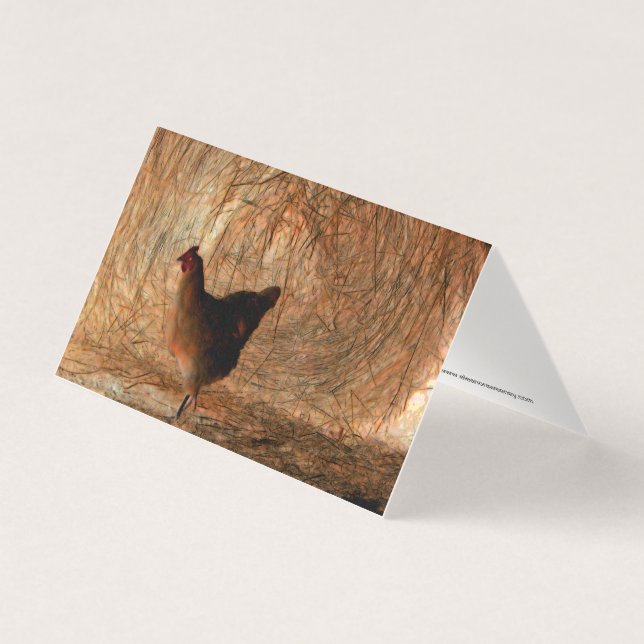 Tarjeta "Caminando" - Pollo fotográfico mejorado digitalme (Anverso)