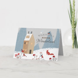 Tarjeta Caminando Rústico En Una Tierra De Maravillas De I