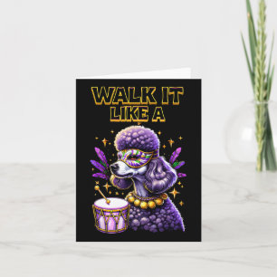 Tarjeta Caminar Como Un Perro Poodle Mardi Gras Louisiana