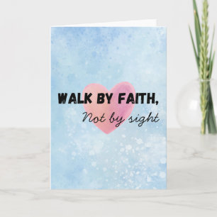 Tarjeta Caminar por fe tipografía cristiana