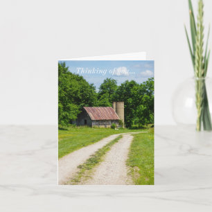 Tarjeta Camino A Través De Una Granja Pensando En Tu Tarje