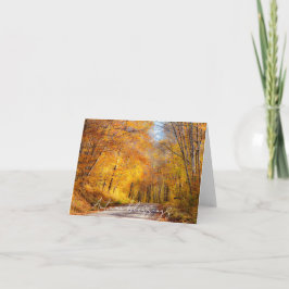 Tarjeta Camino arbolado de otoño con texto personalizado